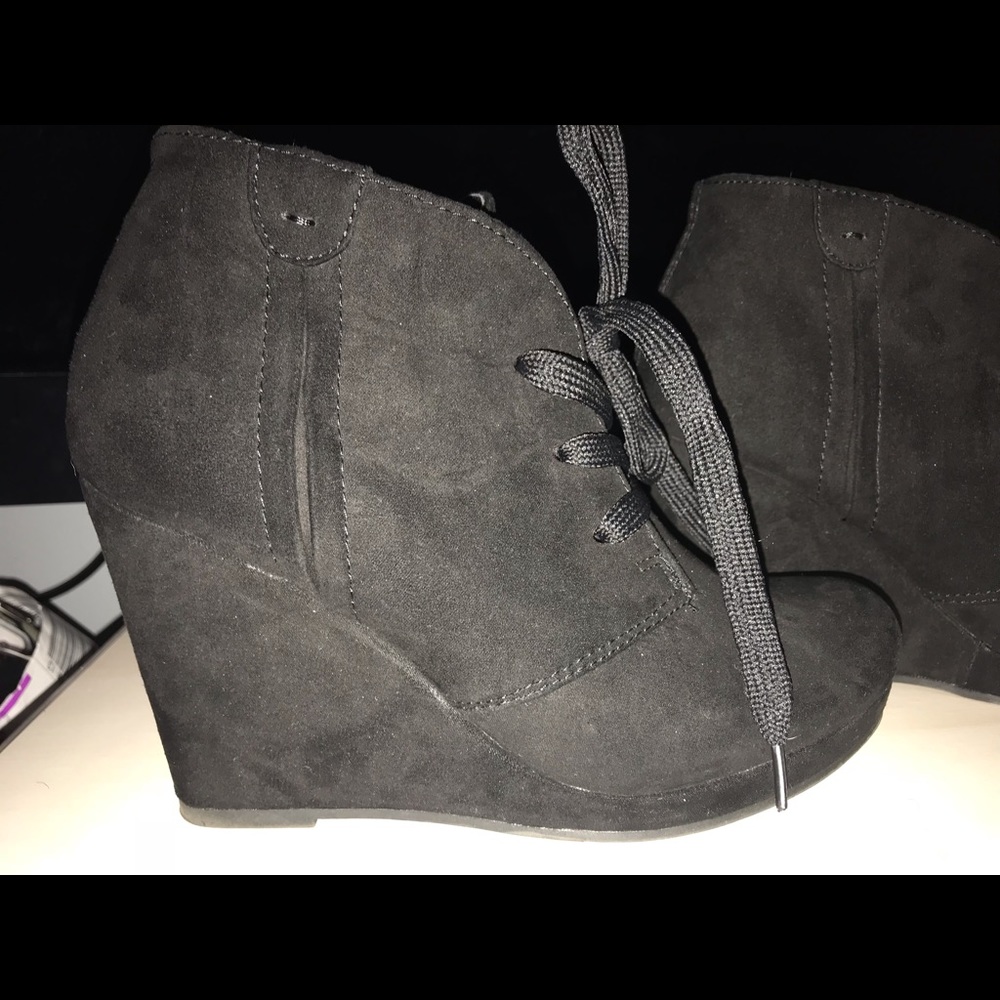 Black Lace Up Wedges
